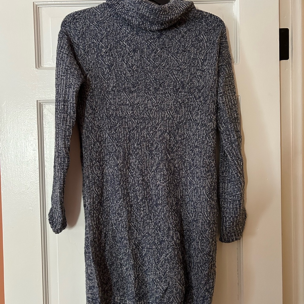 Mossimo Supply Co. Textured Navy Cowl Neck Sweater